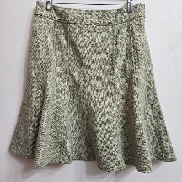 Ann Taylor Y2K Academia Equestrian English Countryside Wool Blend Tweed Skirt 8P - Picture 1 of 12